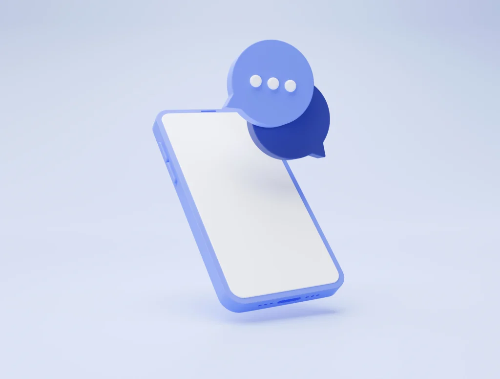 Imagen de un teléfono y una conversación